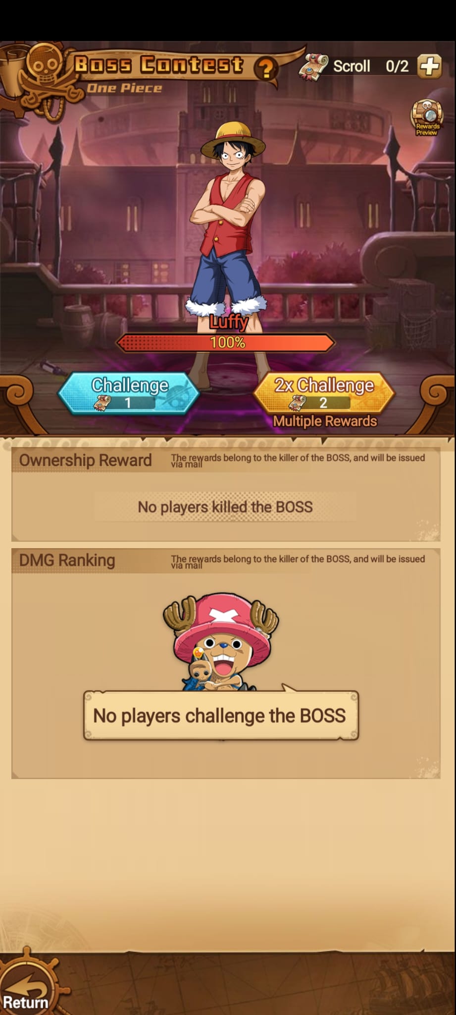 Boss Contest desafío contra Luffy