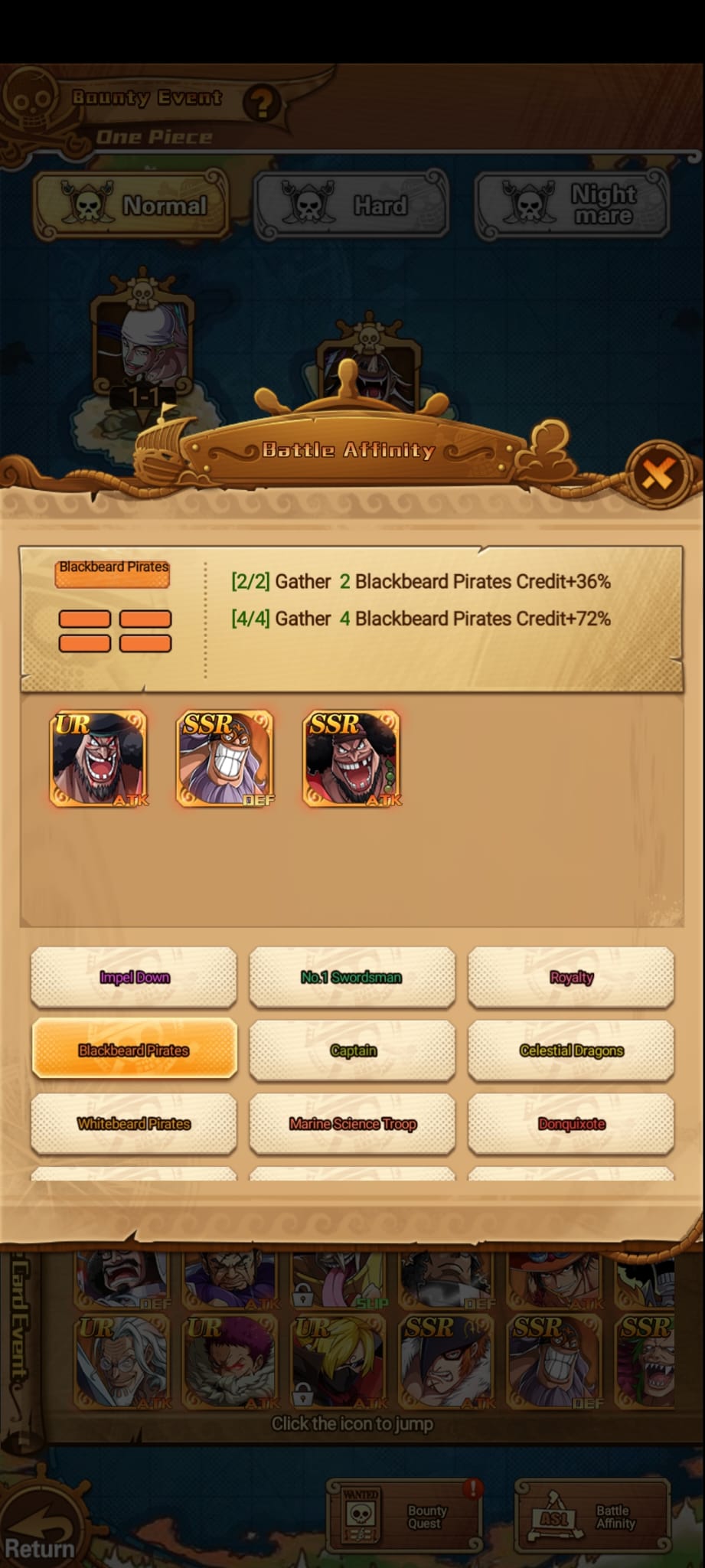 Afinidad Blackbeard Pirates