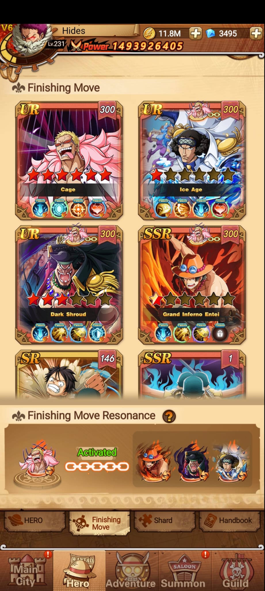 Lista de Finishing Move
