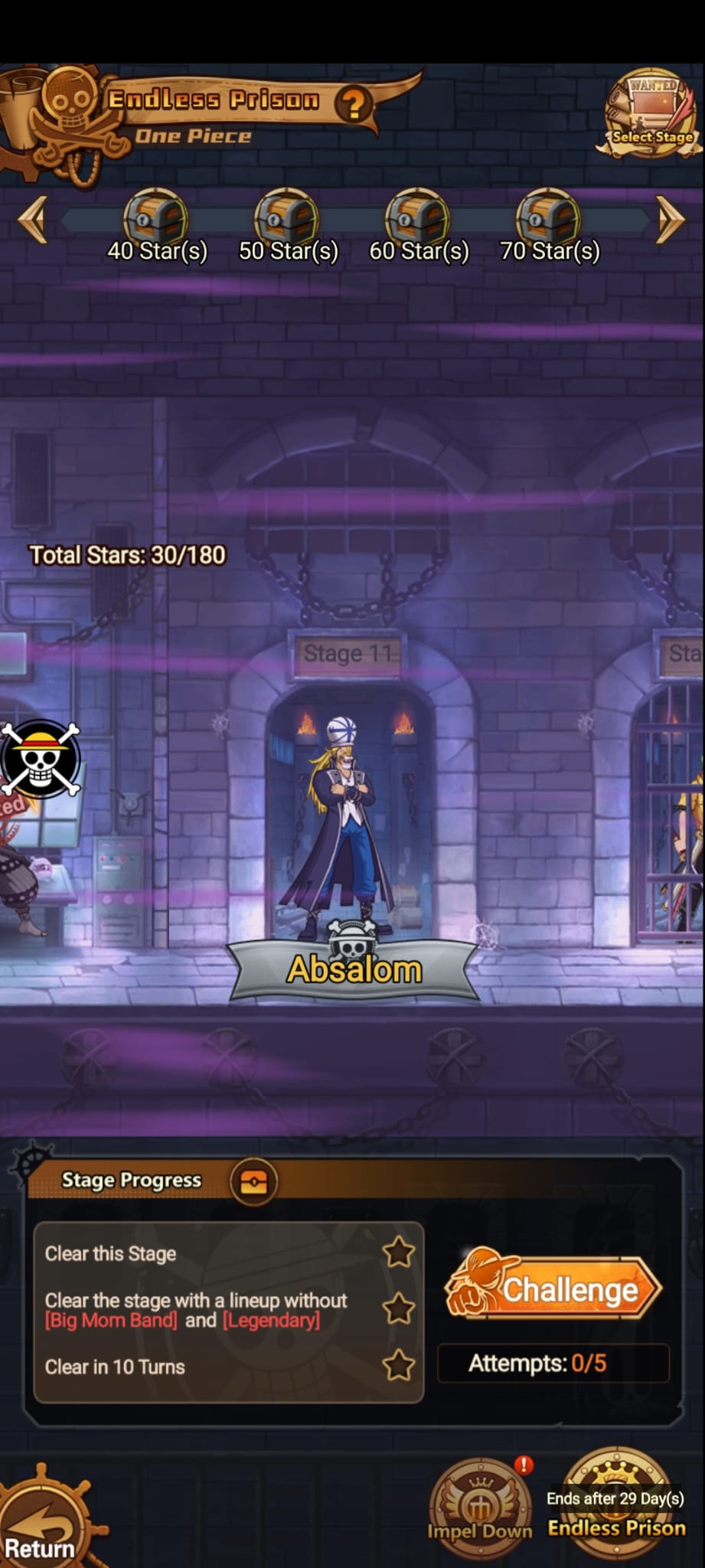 Endless Prison stage progress