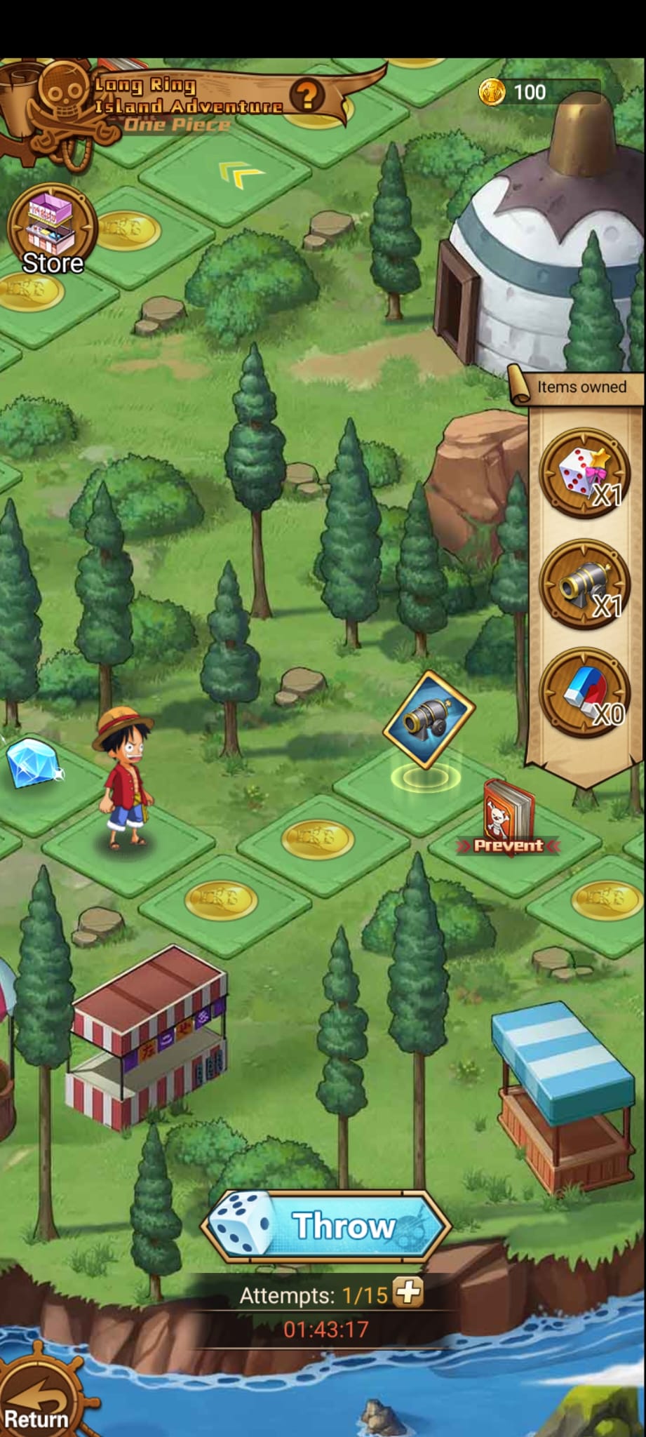 Long Ring Island Adventure antes de tirar dado