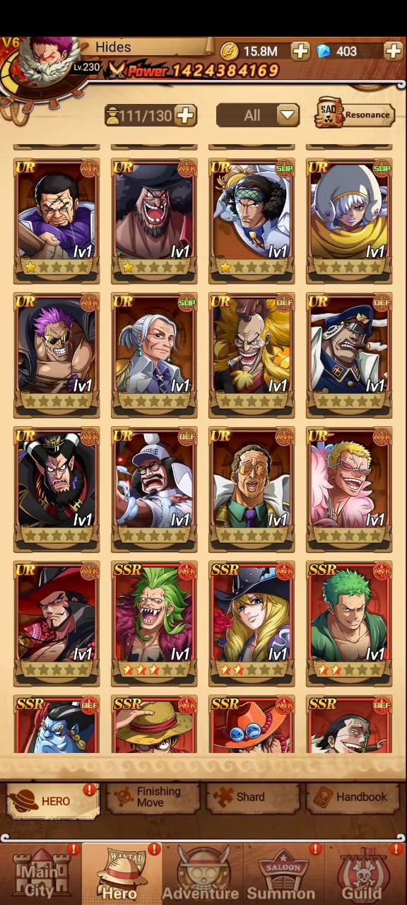 héroes UR y SSR